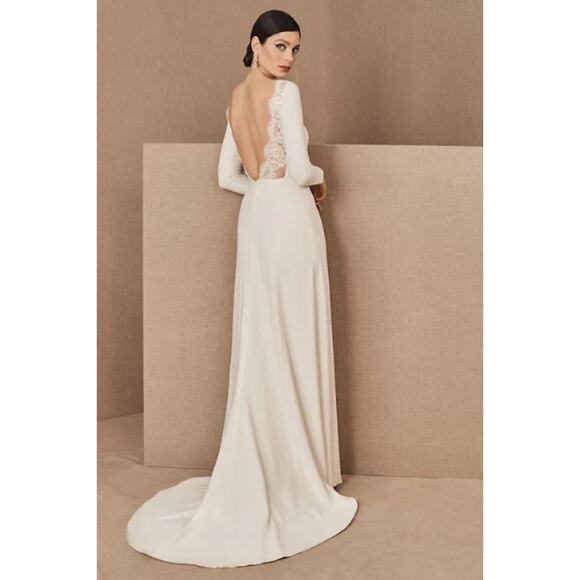 New BHLDN Dress 4 Womens Amy Kuschel Redding Lace Back Wedding Gown - Picture 1 of 13